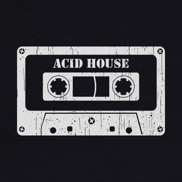 Acid House - Vintage Cassette White by FeelgoodShirt